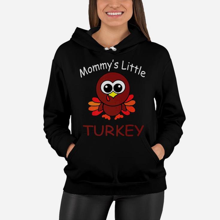 Kids Mommys Little Turkey Cute Thanksgiving Women Hoodie