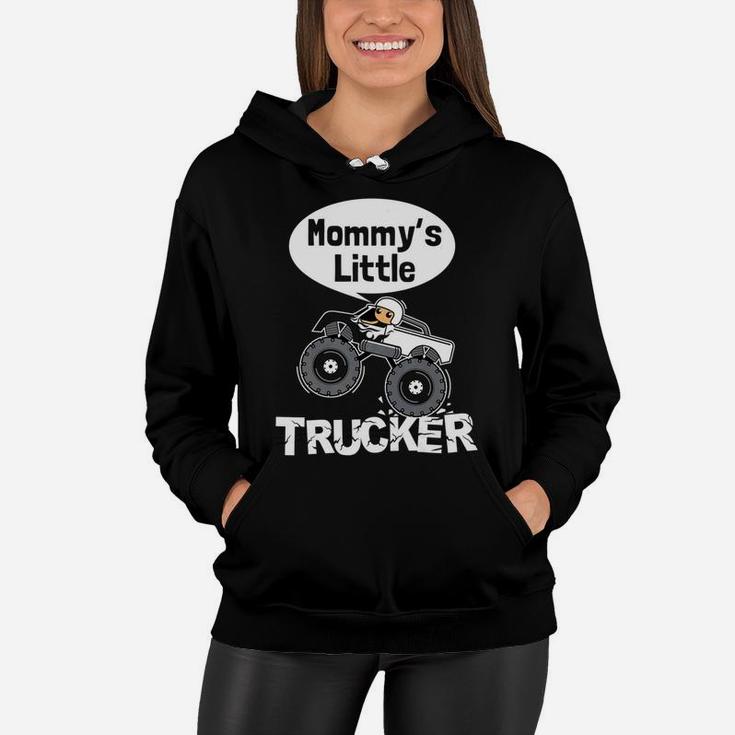 Kids Trucker Boys Mommys Little Trucker Monster Truck Women Hoodie