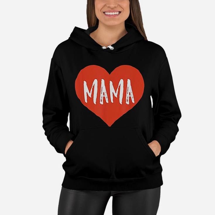 Mama And Mini Heart Matching Valentine Mom Women Hoodie