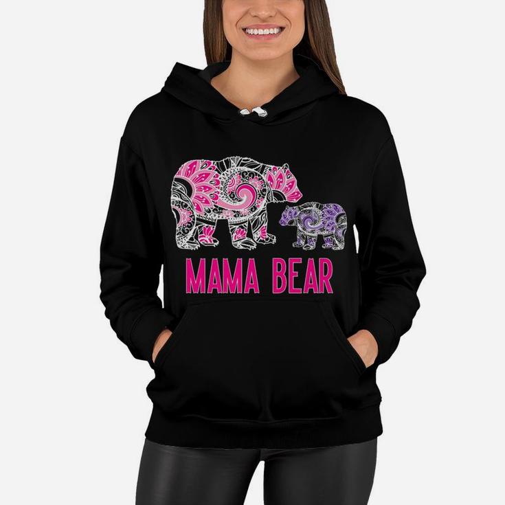 Mama Bear Floral Mama Bear Baby Bear Mandala Purple Women Hoodie