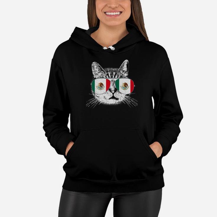 Mexican Flag Cinco De Mayo Mexico Flag Meow Fur Mom Dad Gift Premium Women Hoodie