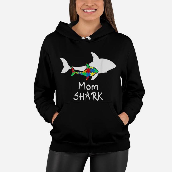 Mom Shark Puzzle Piece Cool Women Hoodie