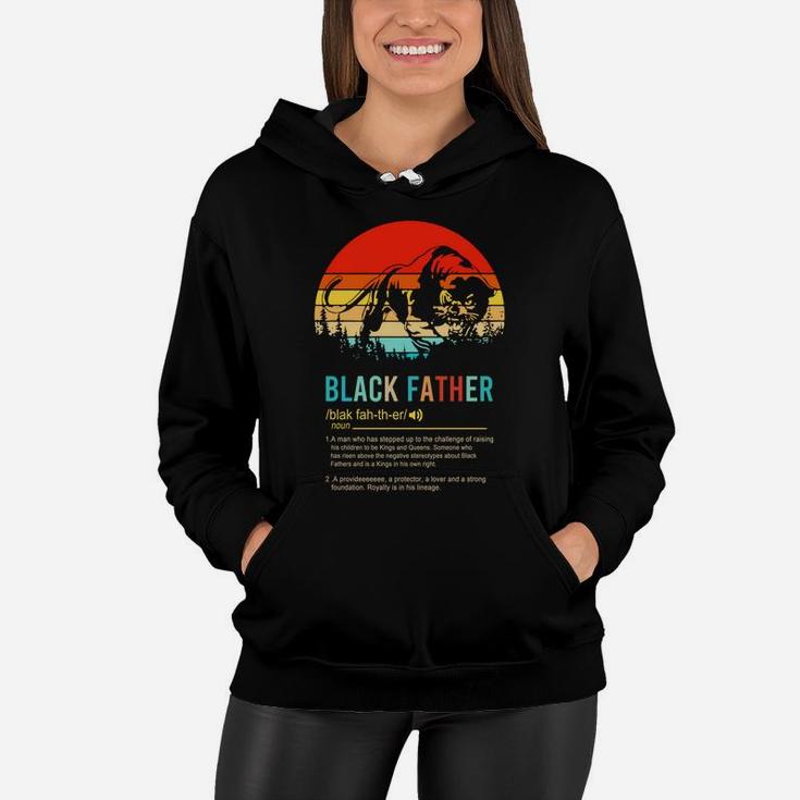 Panther Black Father A Man Who Has Stepped Up To The Challenge Of Raising His Children Vintage Sunset Women Hoodie