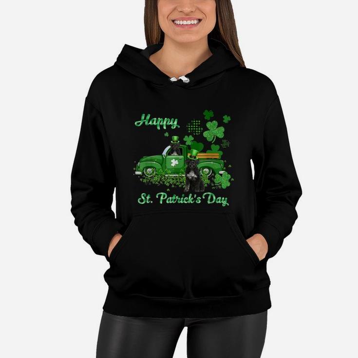 Portuguese Water Dog Riding Green Truck St Patricks Day Dog Lovers Gift Women Hoodie