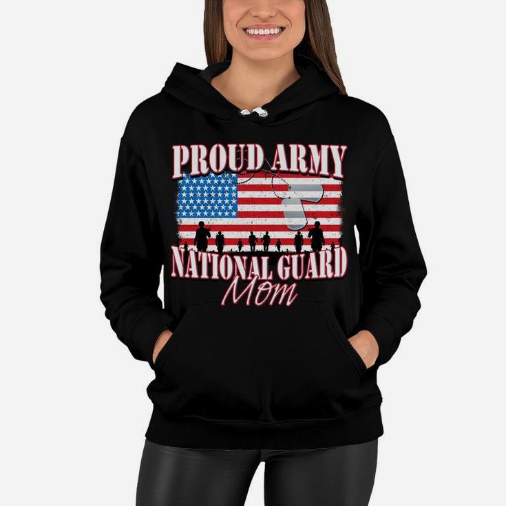 Proud Army National Guard Mom Dog Tag Flag Mothers Day Women Hoodie