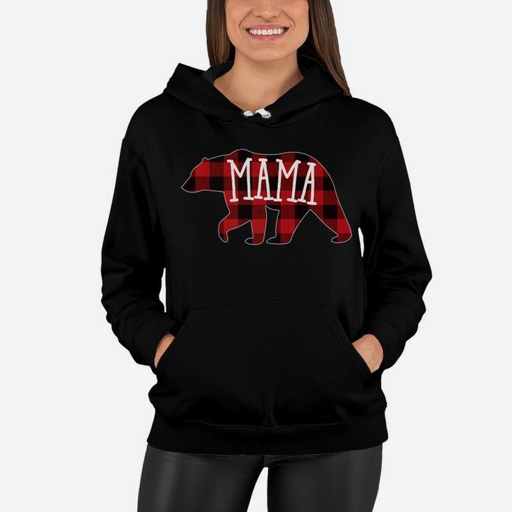 Red Plaid Mama Bear Buffalo Plaid Mama Bear Women Hoodie