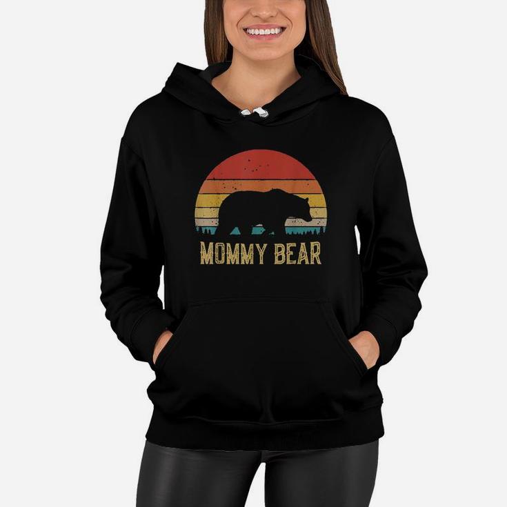 Retro Vintage Sunset Mommy Bear Good Gifts For Mom Women Hoodie