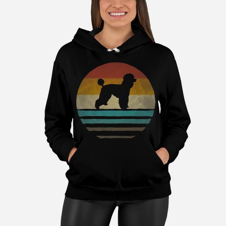 Retro Vintage Sunset Poodle Dog Breed Lover Silhouette Gift Women Hoodie