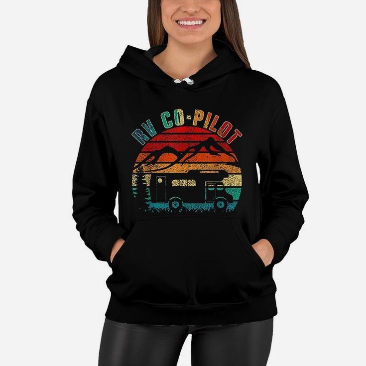 Rv Co Pilot Camping Funny Vintage Motorhome Travel Vacation Women Hoodie
