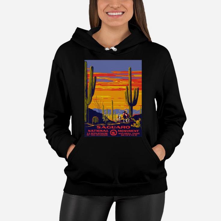Saguaro National Park Vintage Travel Poster Womens Relaxed Fit Tshirt Christmas Ugly Sweater Women Hoodie