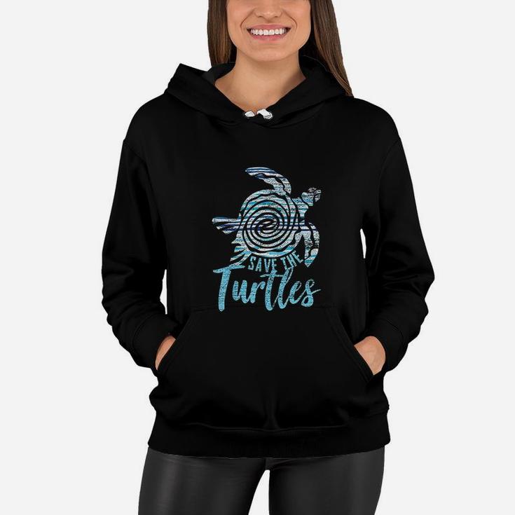Save The Turtles Vintage Earth Day Women Hoodie