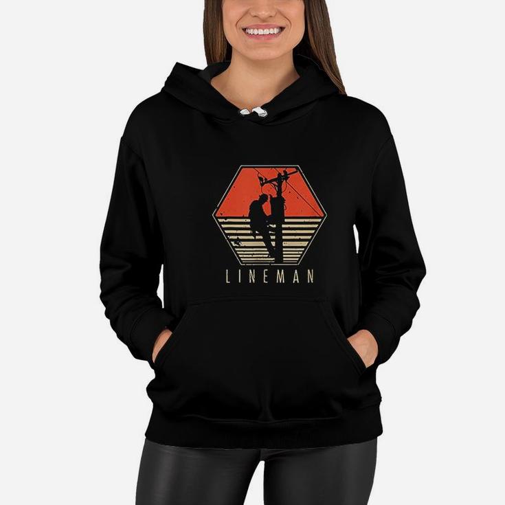 Sparky Electrician Funny Lineman Dad Retro Vintage Gifts Women Hoodie