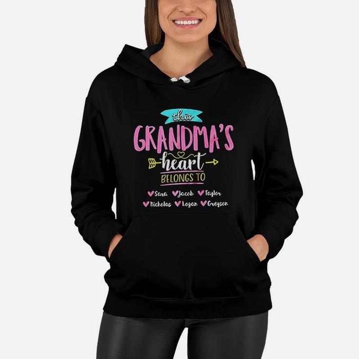 This Grandmas Heart Belongs To Personalized Mom Mama Gigi Women Hoodie