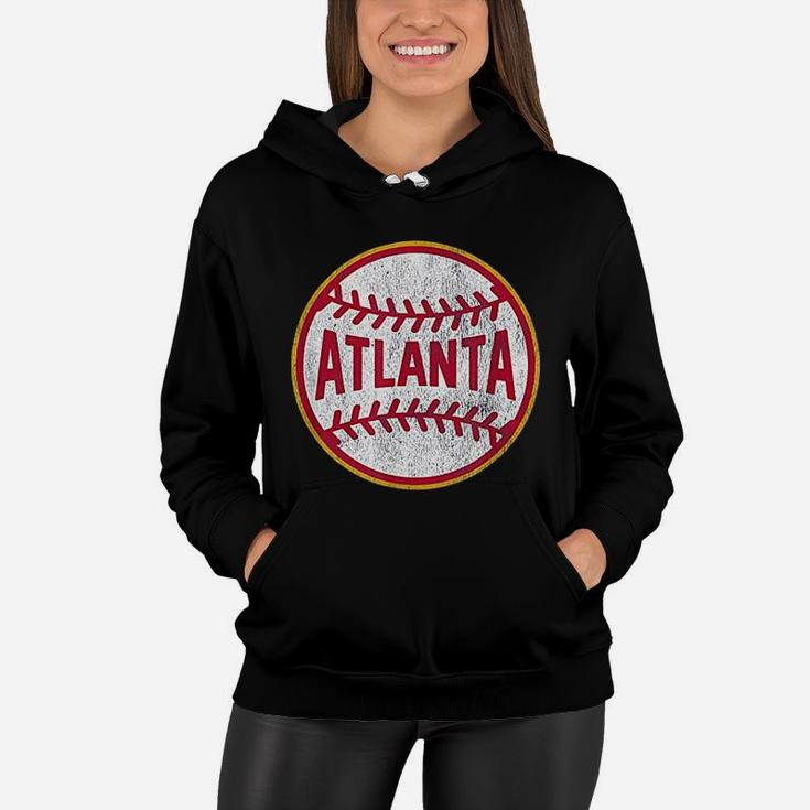 Vintage Atlanta Baseball Women Hoodie