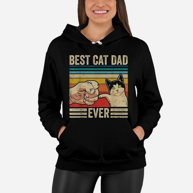 Vintage Best Cat Dad Ever Bump Fit Fathers Day Gifts Women Hoodie