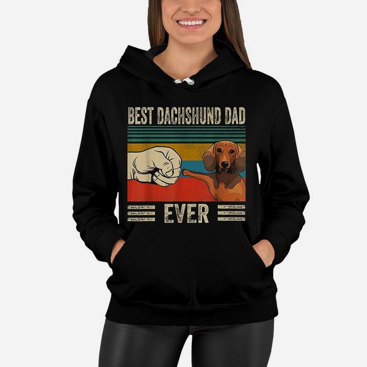 Vintage Best Dachshund Dad Ever Bump Fit Women Hoodie