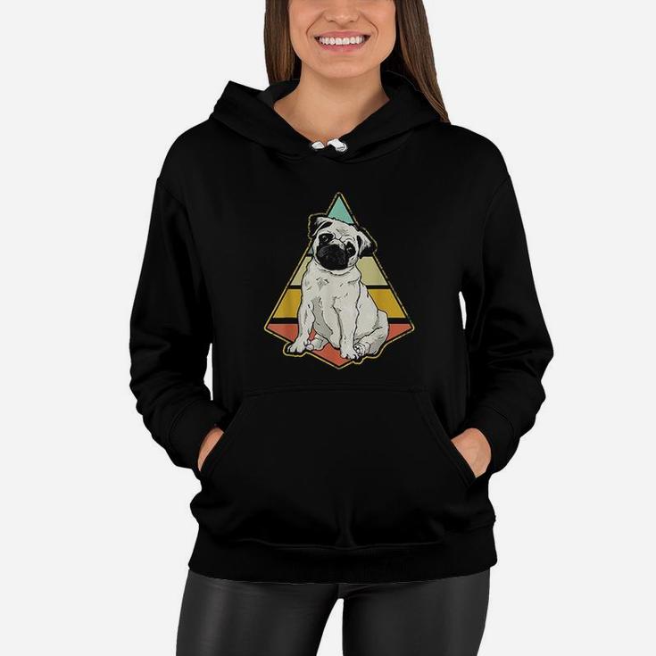 Vintage Pug Dog Retro Distressed Pug Lover Women Hoodie