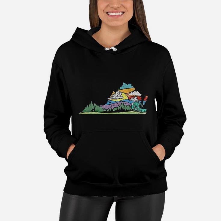Vintage Virginia Outdoors And Nature Lover Retro 80s Women Hoodie