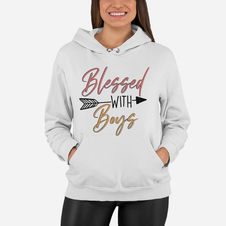 Blessed With Boys  Mom Of Boys Women Hoodie