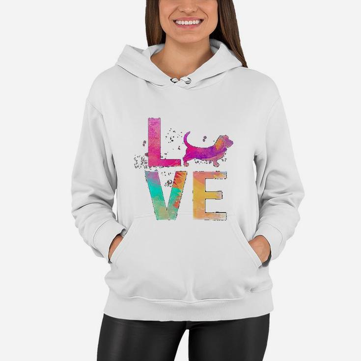 Colorful Basset Hound Dog Mom Gifts Basset Hound Women Hoodie