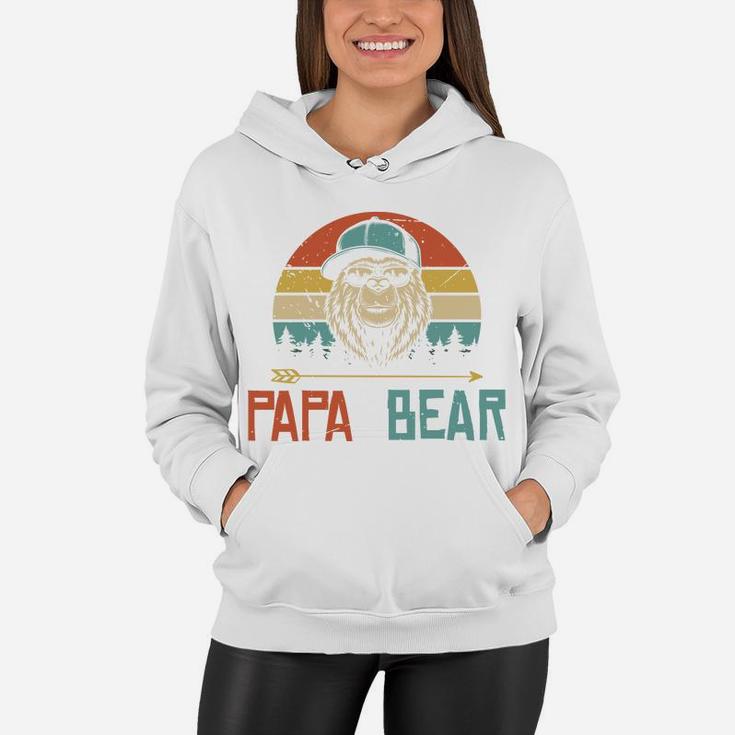 Cool Papa Bear Vintage Gift Idea For Fathers Day Women Hoodie