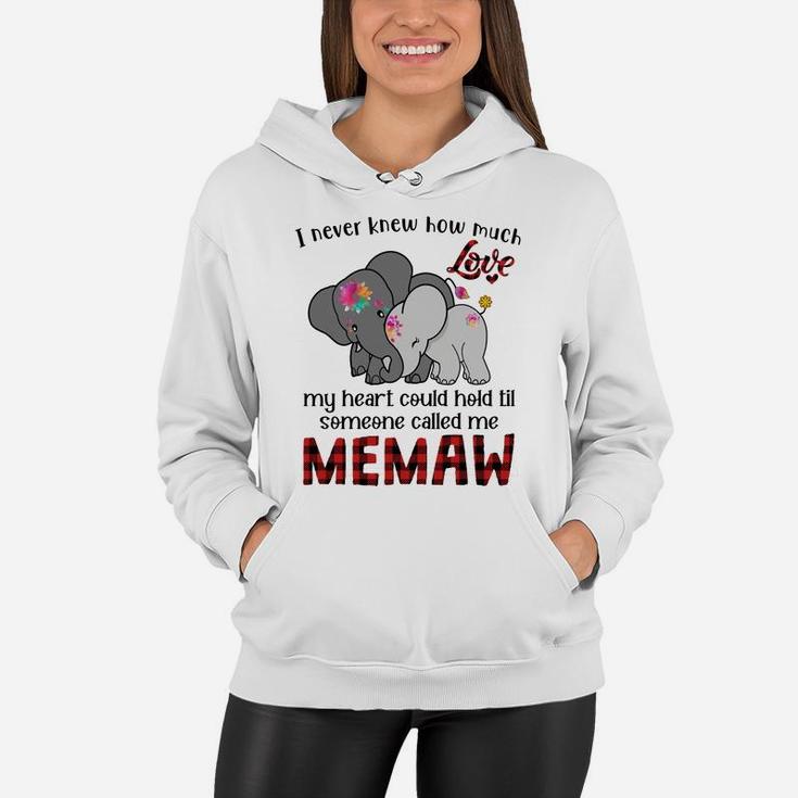 Elephant Mom I Never Knew How Much My Heart Could Hold Til Someone Called Me Memaw Women Hoodie