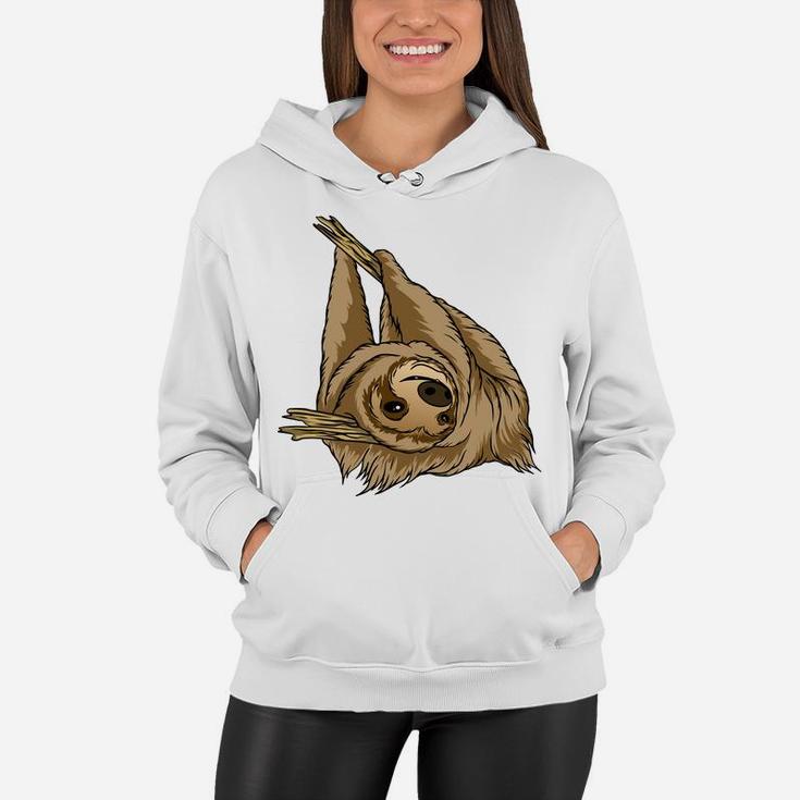 Funny Sloth Cartoon Present For Sloth Lovers Women Hoodie