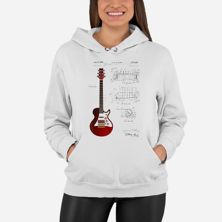 Guitar Patent Guitarist Vintage Guitar Women Hoodie