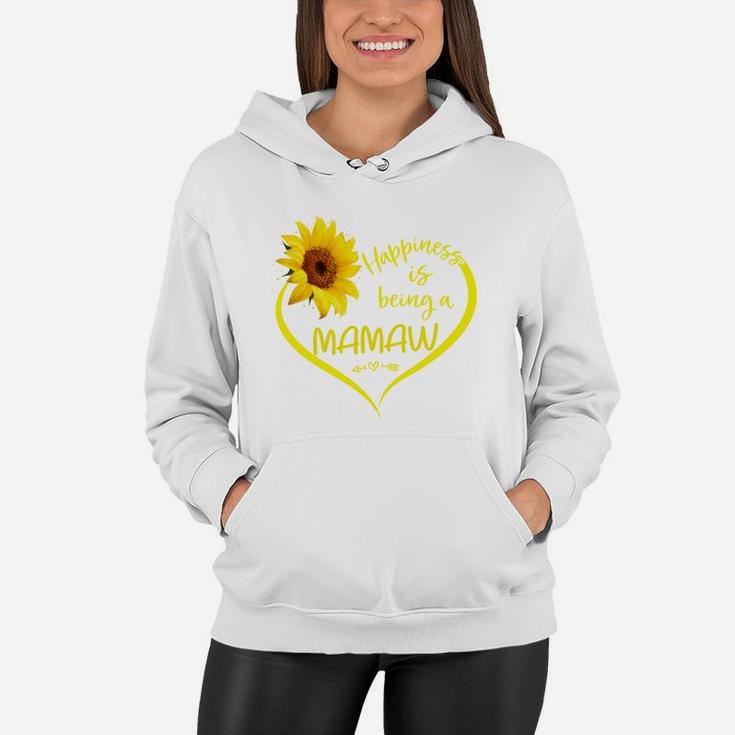 Happiness Is Being A Mamaw Sunflower Heart Gift For Mothers And Grandmothers Women Hoodie