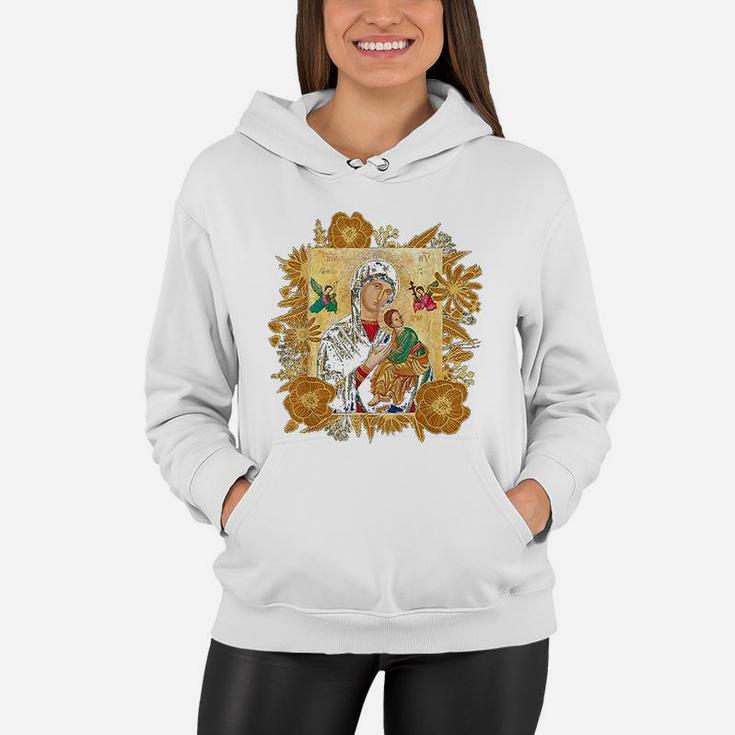 Our Lady Of Perpetual Help Blessed Mother Mary Catholic Icon Women Hoodie