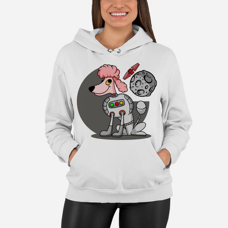 Pink Dog Astronaut Cute Cartoon Dog Galaxy Space Women Hoodie