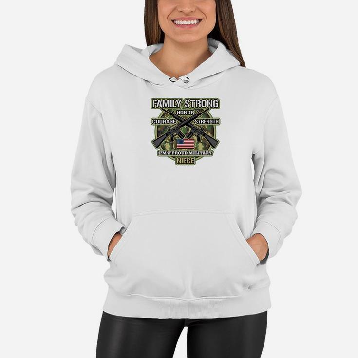Proud Military Niece Family Strong Women Hoodie