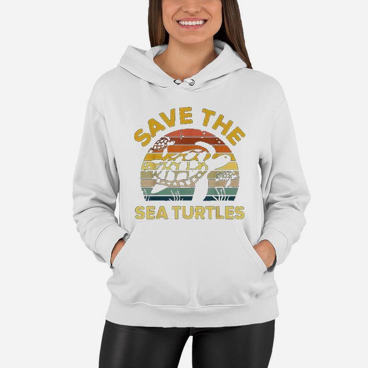 Save Sea Turtle Lover Vintage Skip A Straw Ocean Gift Women Hoodie