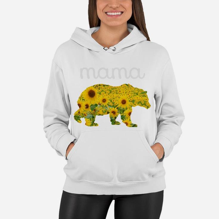 Sunflower Bear Mothers Day Flowers Mama Floral Prin Women Hoodie