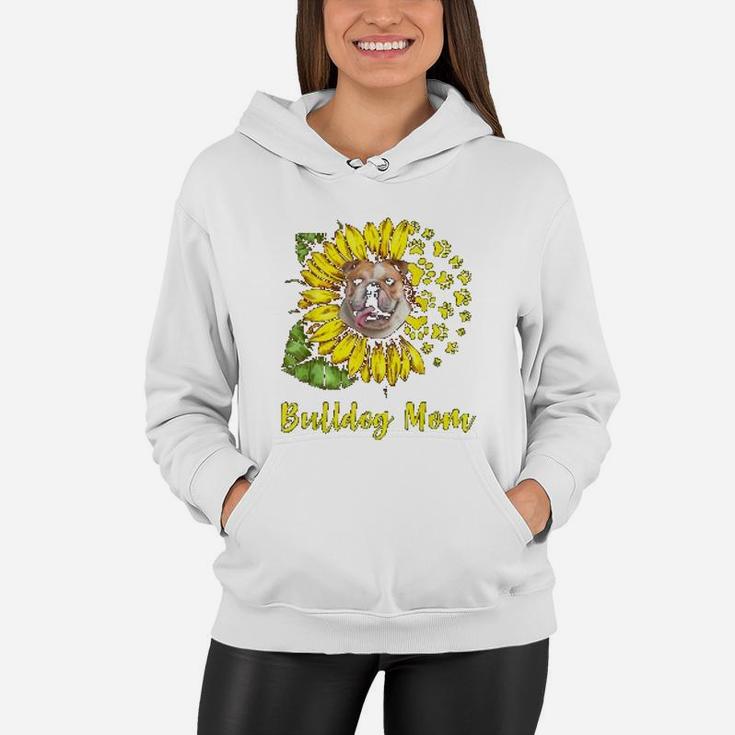 Sunflower Bulldog Mom Dog Lover Gift Women Hoodie