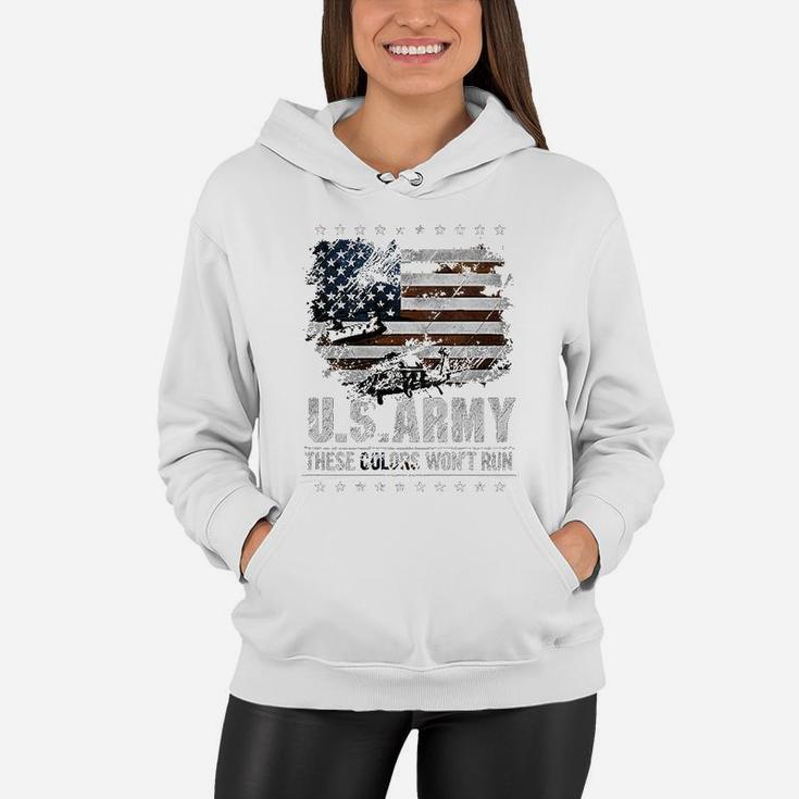Veteran Army These Color Dont Run Women Hoodie