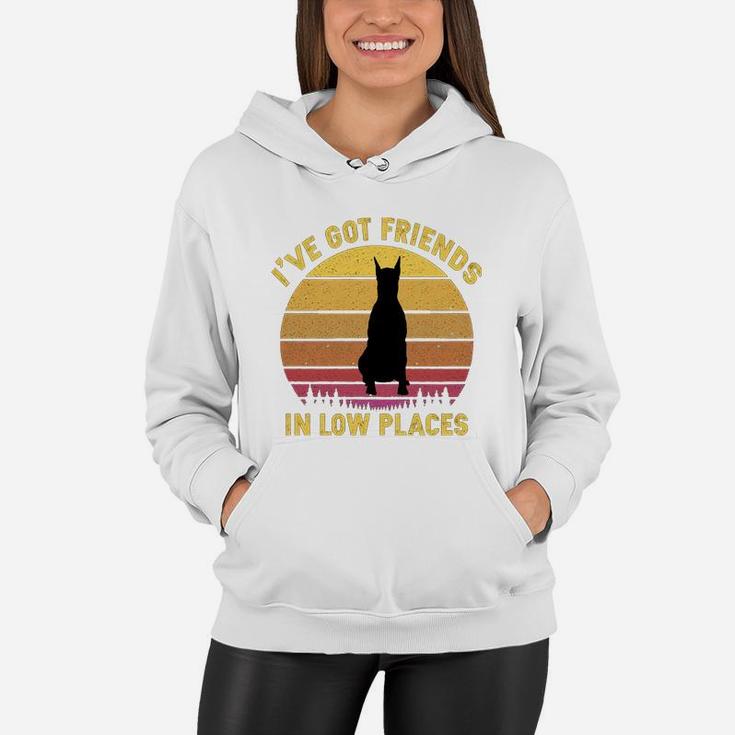 Vintage Doberman I Have Got Friends In Low Places Dog Lovers Women Hoodie