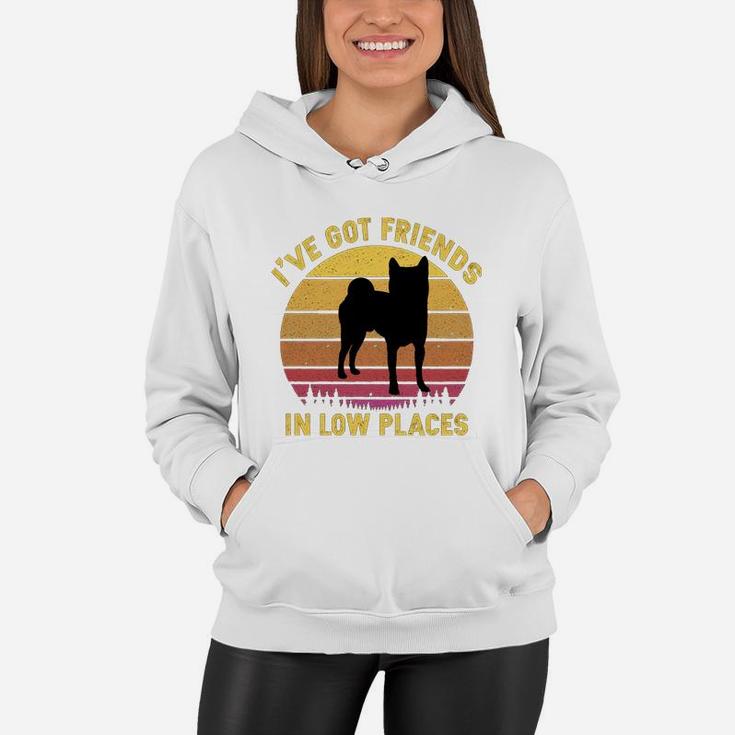 Vintage Shiba Inu I Have Got Friends In Low Places Dog Lovers Women Hoodie