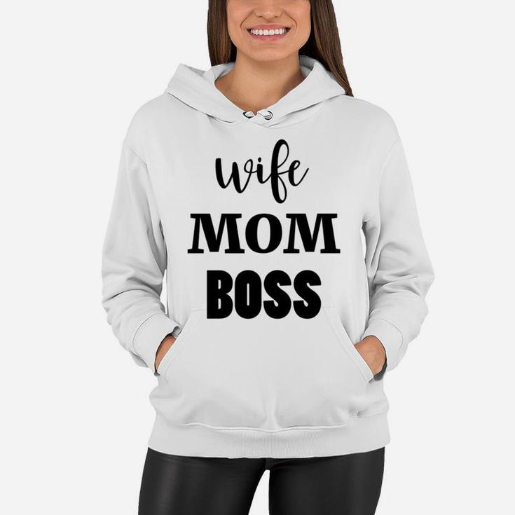 Wife Mom Boss Cute Funny Parenting For Mothers Women Hoodie