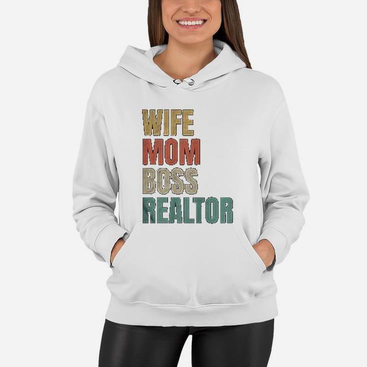 Wife Mom Boss Realtor Women Hoodie