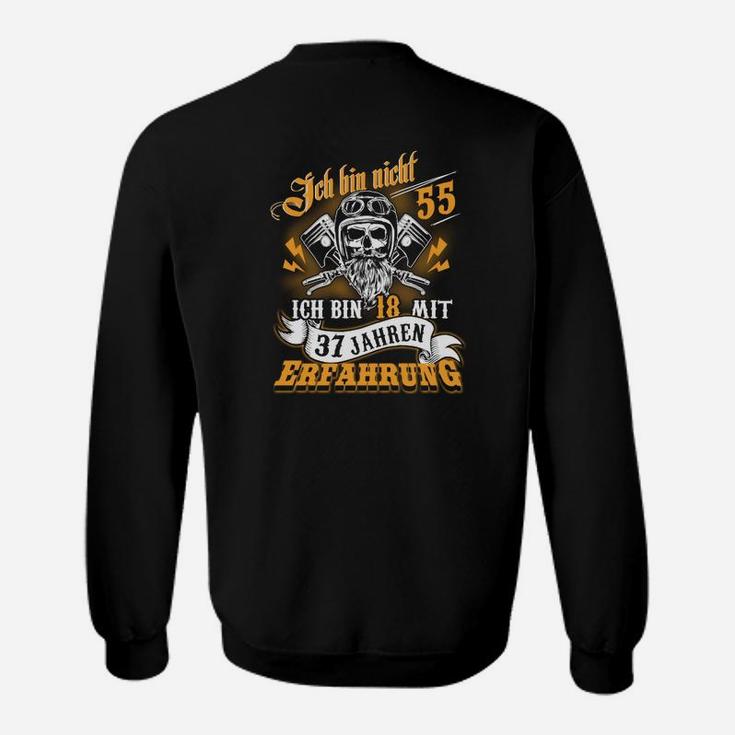 55. Geburtstag Herren Sweatshirt 18 mit 37 Jahren Erfahrung, Lustiges Schwarzes Sweatshirt