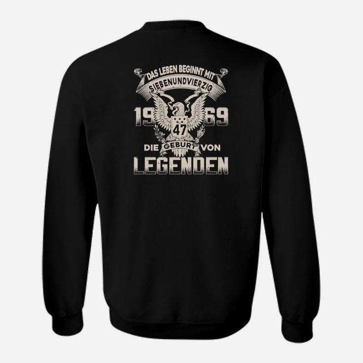 Adler-Motiv Schwarzes Sweatshirt, Geburtsjahr Legenden
