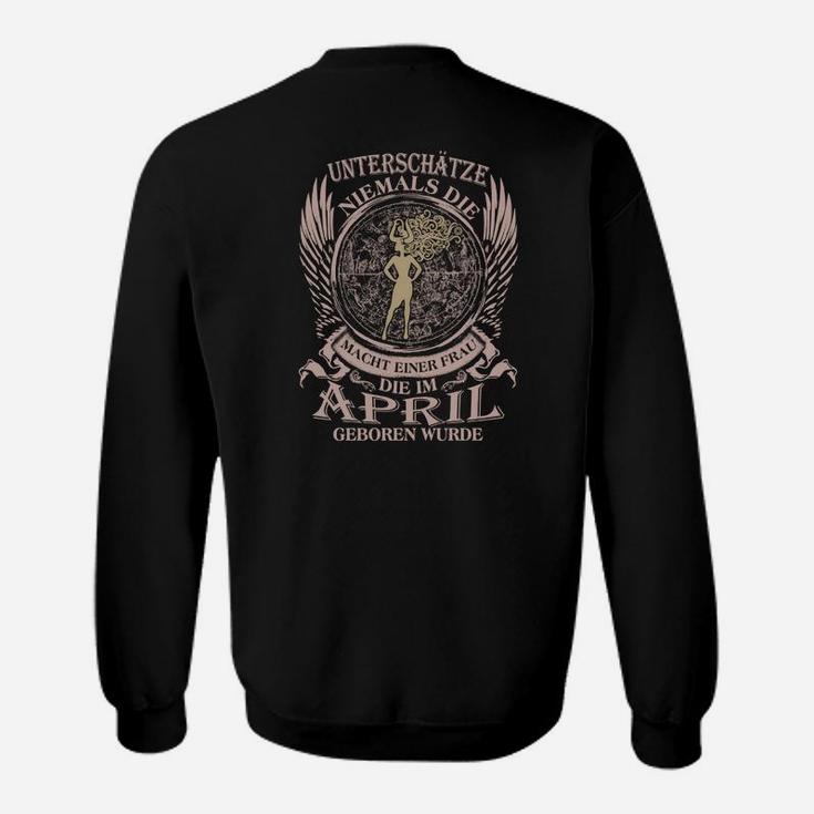 April-Geburtstag Schwarzes Sweatshirt mit Adlermotiv, Lustiges Spruch-Sweatshirt
