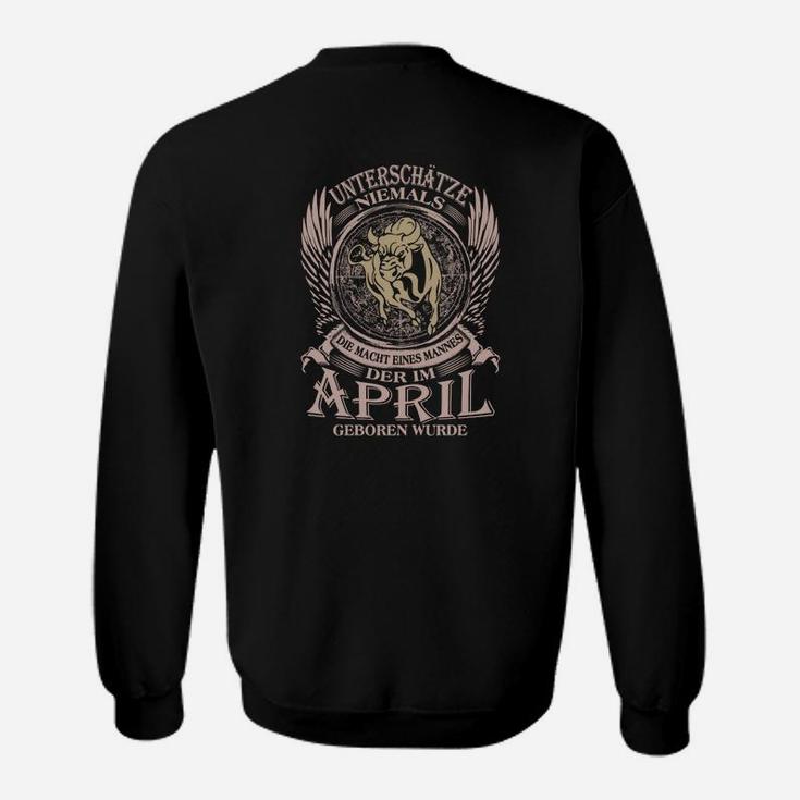 April Geburtstag Sweatshirt, Schwarzes Adler Motiv & Spruch