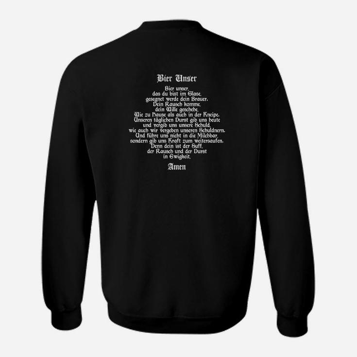 Bier Unser Gebet Schwarzes Sweatshirt, Lustiges Trink-Sweatshirt