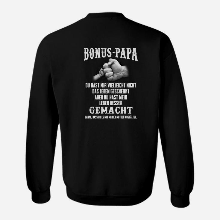 Bonus-Papa Schwarz Sweatshirt, Sprüche für Stiefväter, Vatertagsgeschenk