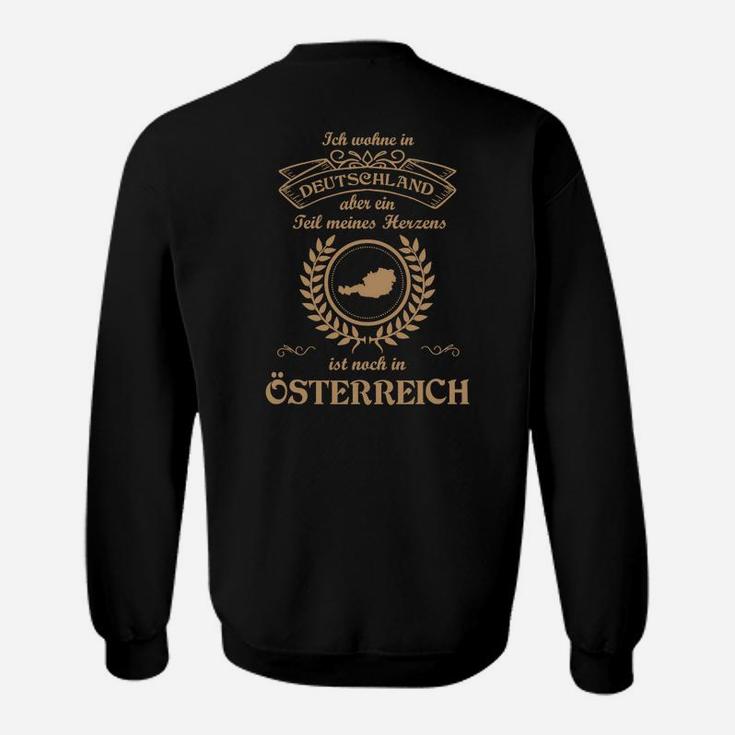 Deutschland-Österreich Motiv Sweatshirt in Schwarz mit Herzensspruch