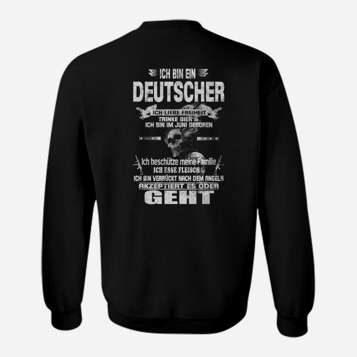 Deutschland-Patriot Spruch Schwarzes Sweatshirt für Herren, Stolz Motiv