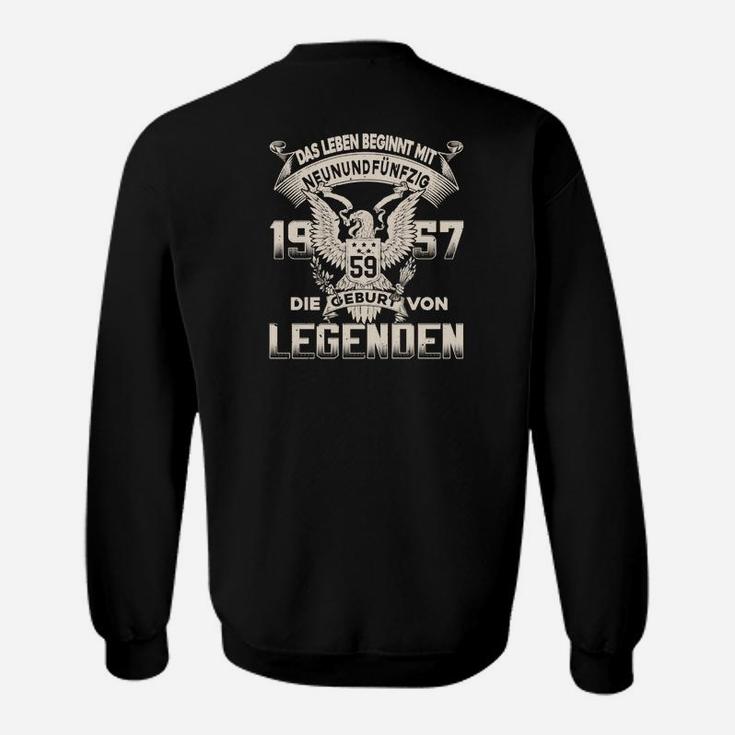 Geburtsjahr Legenden Schwarzes Sweatshirt für Herren mit Aufdruck