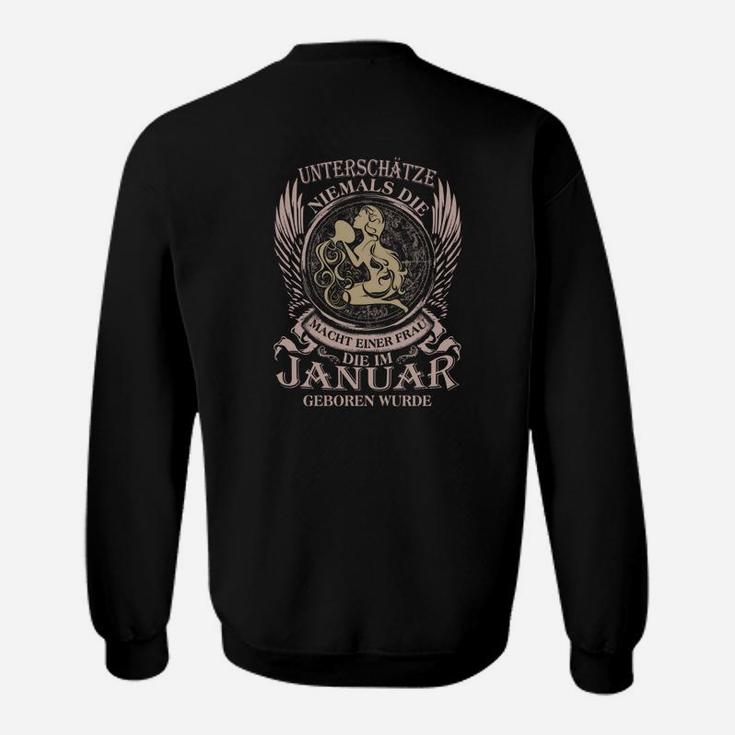 Januar Geborene Löwen-Motiv Schwarzes Sweatshirt mit Spruch